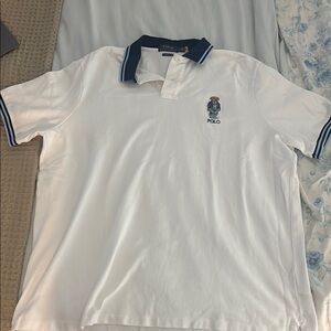 Polo by Ralph Lauren White and Blue Classic Polo Shirt